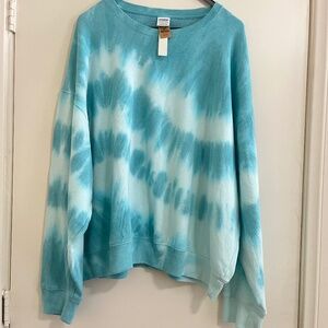 Victorias Secret Pink Y2K Sweatshirt Size XL Hippie Tie Dye Boho Soft Oversize
